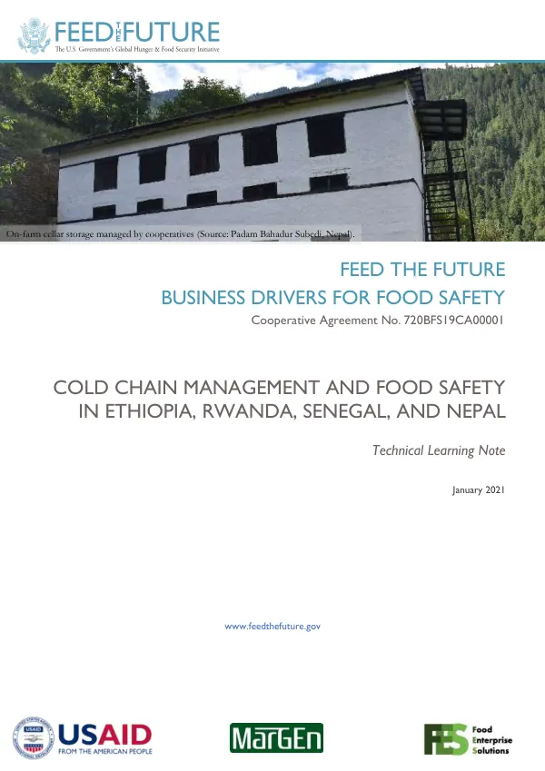 Cold Chain Management and Food Safety in Ethiopia, Rwanda, Senegal, and Nepal
