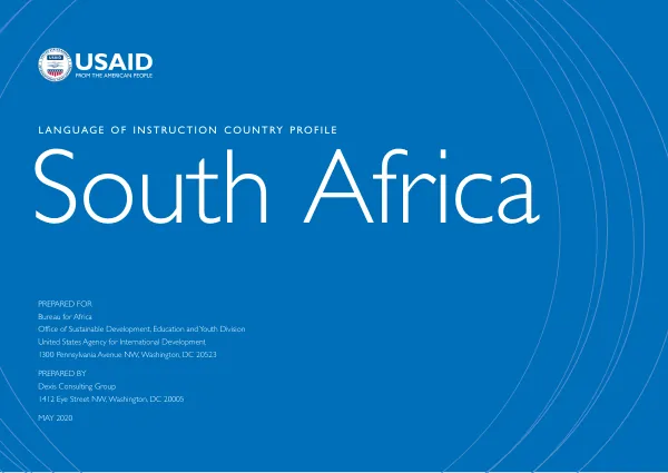 Language of Instruction Country Profile: South Africa