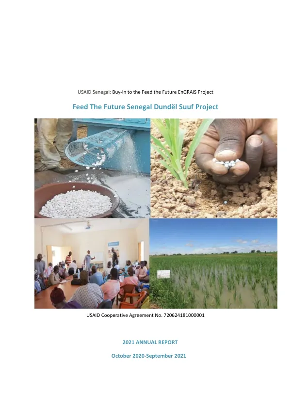 2021 ANNUAL REPORT: Feed the Future Senegal Dundël Suuf Project