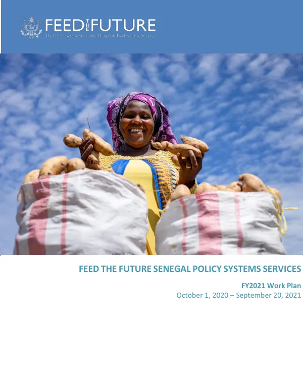 Feed the Future Senegal Policy Systems Services FY2021 Annual Work Plan
