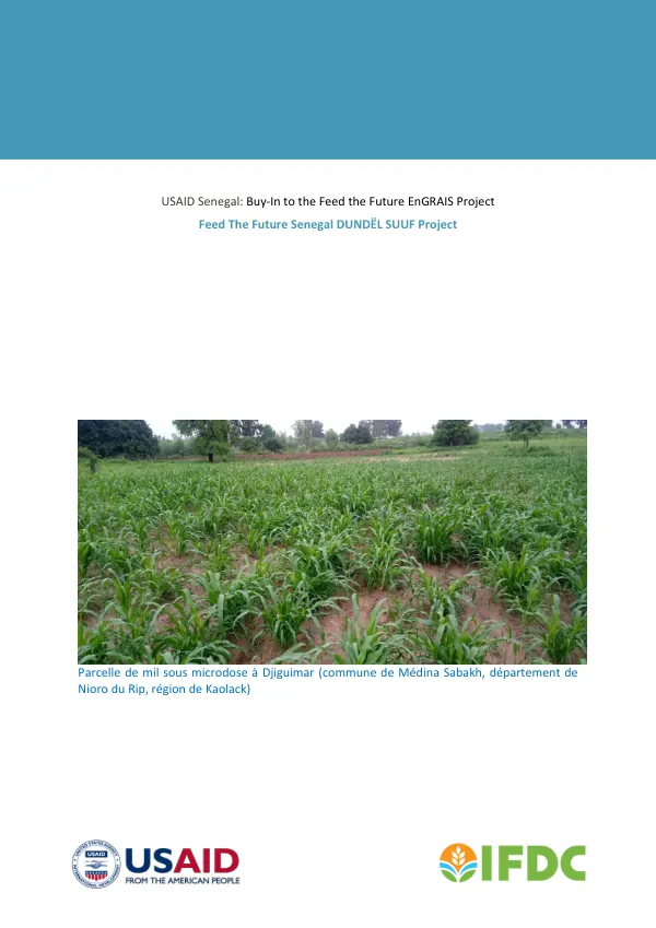 Quarterly Report: Feed the Future Senegal Dundël Suuf Project