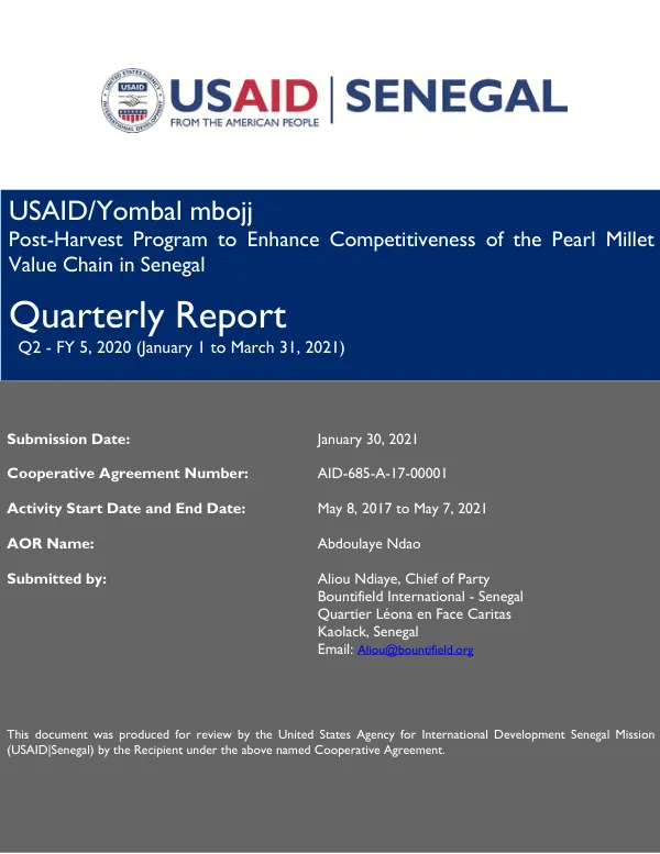 Yombal mboj: Enhancing Competitiveness of the Pearl Millet Value Chain in Senegal