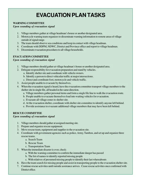 Evacuation Plan for Village