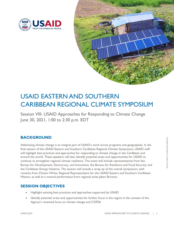 USAID Approaches to Climate Change
