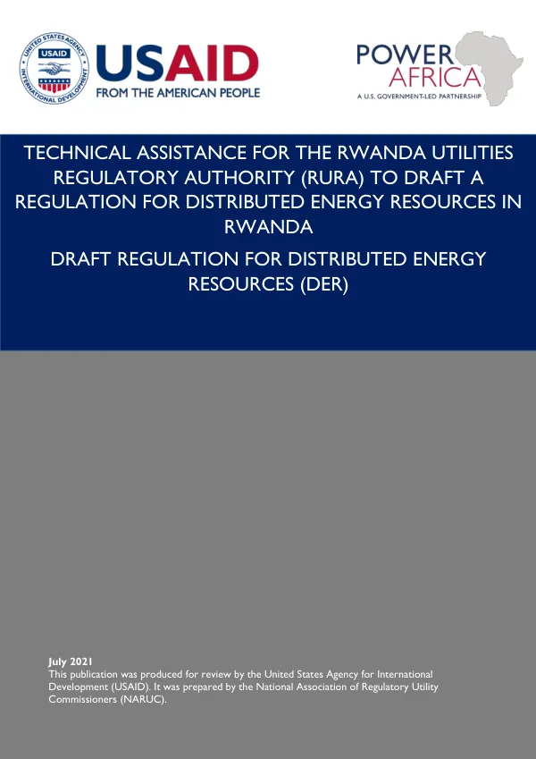 Draft Regulation on Distributed Energy Resources for RURA