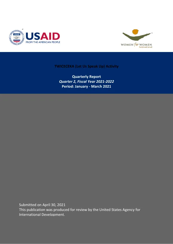TWICECEKA (Let Us Speak Up) Activity Quarterly Report