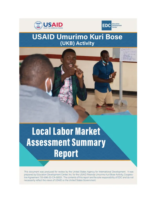 Local Labor Market Assessment for the Umurimo Kuri Bose (UKB) Activity