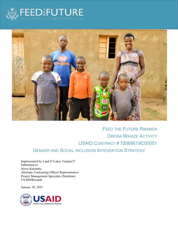 Gender and Social Inclusion Integration Strategy for the Orora Wihaze Activity