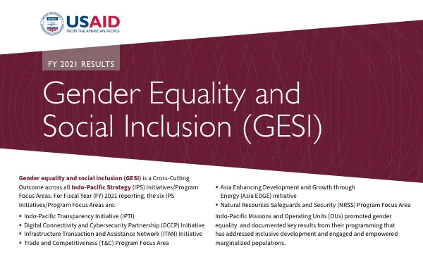 FY 2021 Results: Gender Equality and Social Inclusion