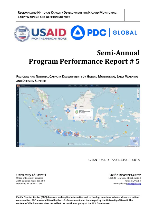 Regional and National Capacity Development for Hazard Monitoring, Early Warning and Decision Support