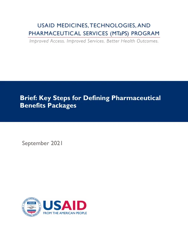 Brief: Key Steps for Defining Pharmaceutical Benefits Packages