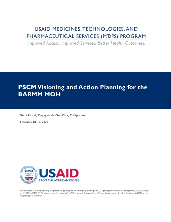 PSCM Visioning and Action Planning for the BARMM MOH