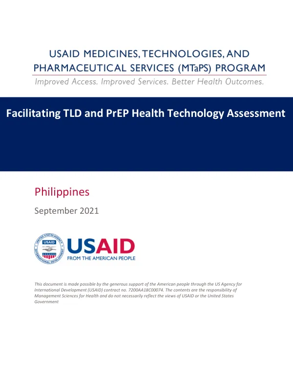 Facilitating TLD and PrEP Health Technology Assessment