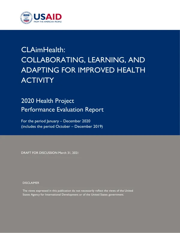 2020 Health Project Performance Evaluation Report