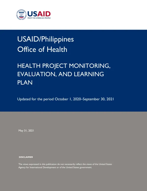Updated Health Project Monitoring, Evaluation, and Learning Plan