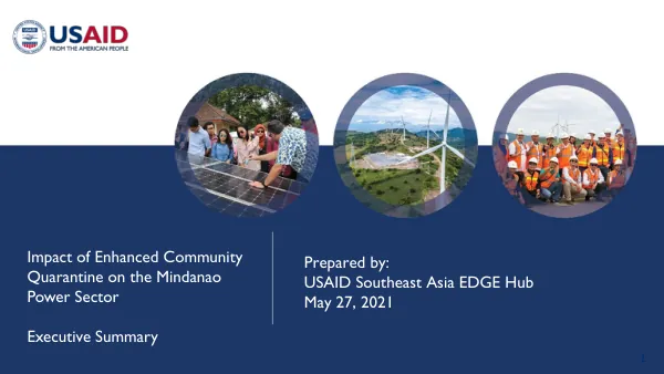 Impact of Enhanced Community Quarantine on the Mindanao Power Sector