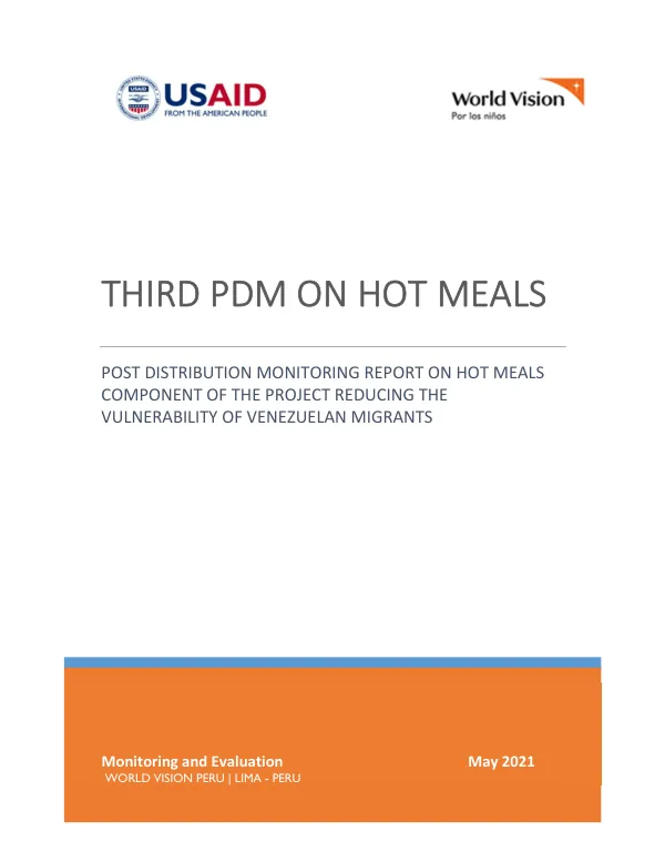 Third PDM Report: Post-Distribution Monitoring Report on Hot Meals