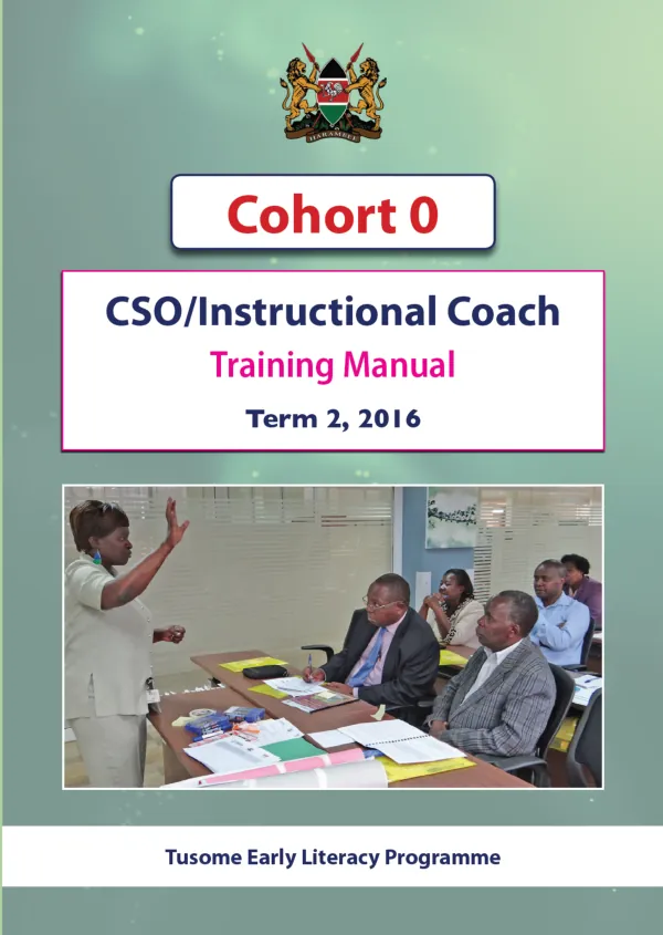 Training Manual for Curriculum Support Officers