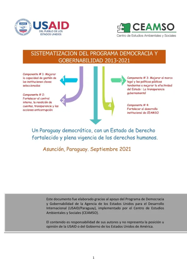 Final Report: Programa de Democracia y Gobernabilidad USAID-CEAMSO