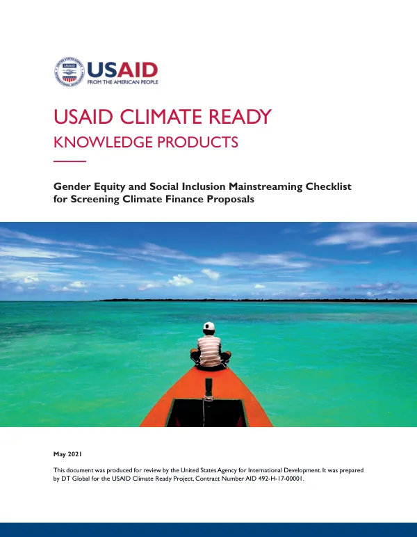 GESI Mainstreaming Checklist for Climate Finance Projects – USAID Climate Ready