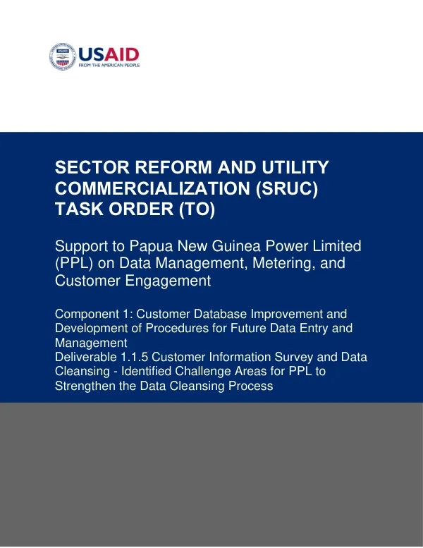 Support to PNG Power Limited (PPL) on Data Management, Metering, and Customer Engagement