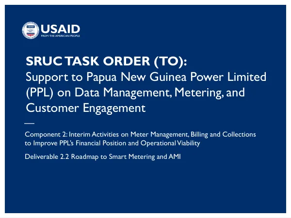 Support to Papua New Guinea Power Limited on Data Management, Metering, and Customer Engagement