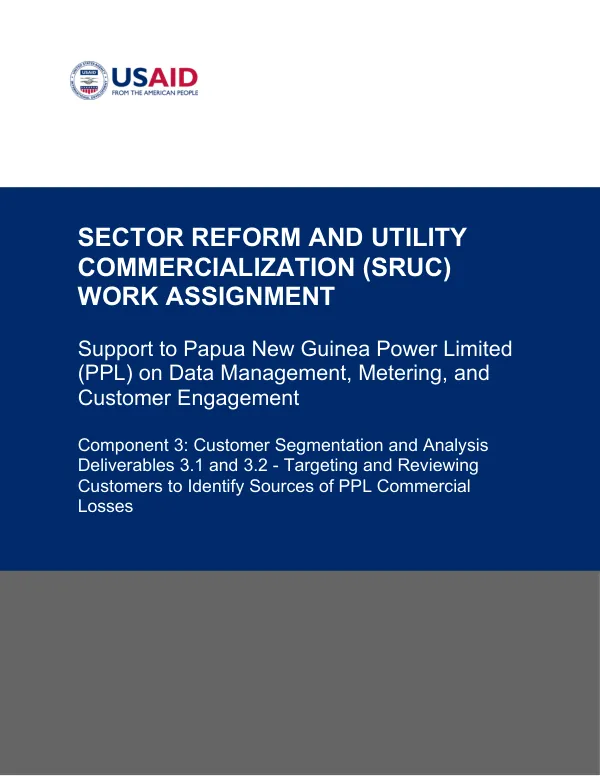 Support to Papua New Guinea Power Limited (PPL) on Data Management, Metering, and Customer Engagement