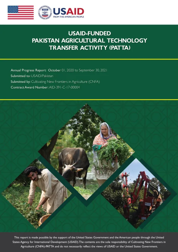 Pakistan Agricultural Technology Transfer Activity (PATTA) Annual Progress Report Year 4