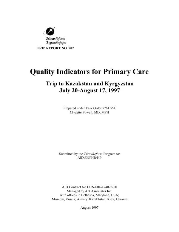 Quality Indicators for Primary Care