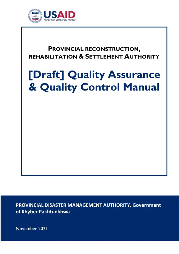 Quality Assurance and Quality Control Manual for Khyber Pakhtunkhwa Reconstruction Program