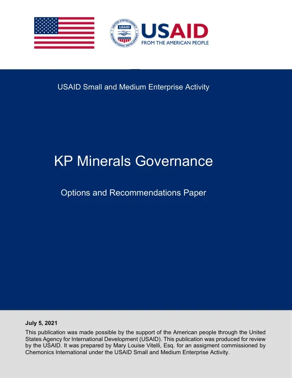 Options and Recommendations Paper: KP Minerals Governance