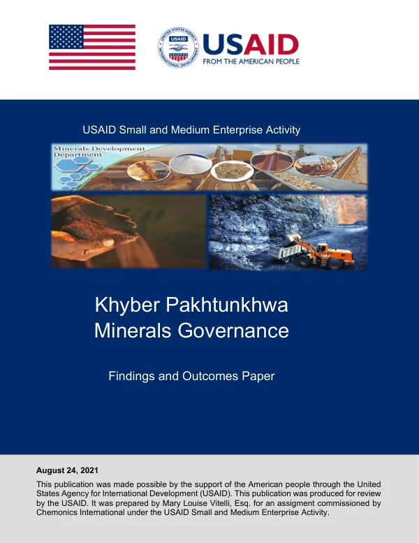 Findings and Outcomes Paper: Khyber Pakhtunkhwa Minerals Governance