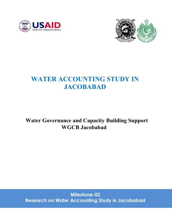 Knowledge Management under Water Governance and Capacity Building - WG&CB Support - Jacobabad