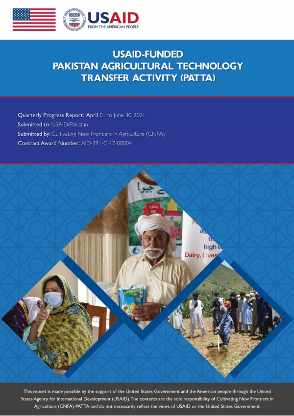 Pakistan Agricultural Technology Transfer Activity, Quarterly Performance Report FY 2021 Q3