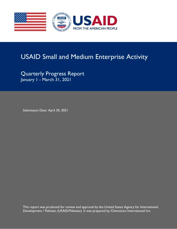 USAID Small and Medium Enterprise Activity Quarterly Progress Report (January – March 2021)