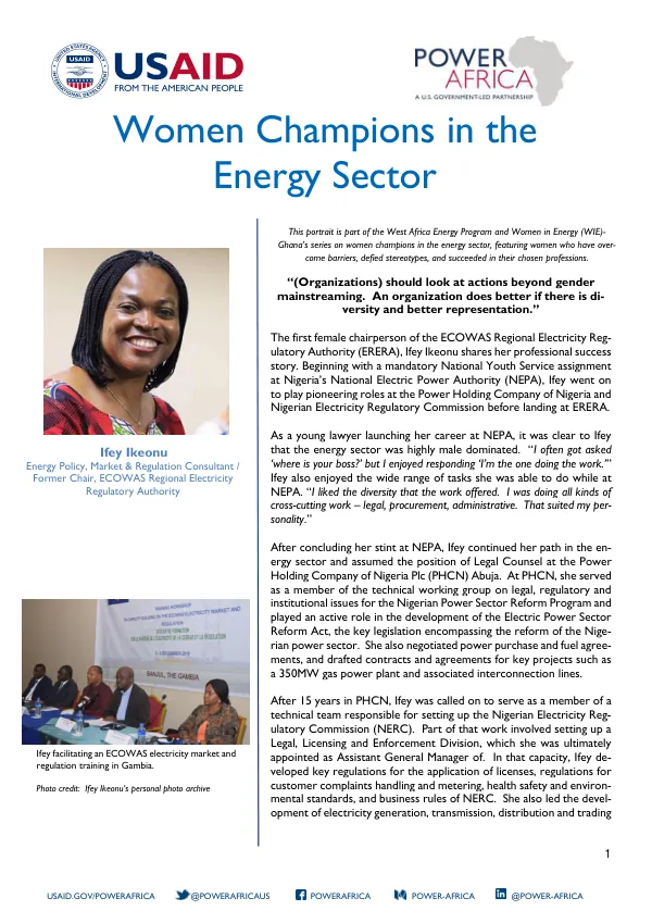 Women Champions in the Energy Sector