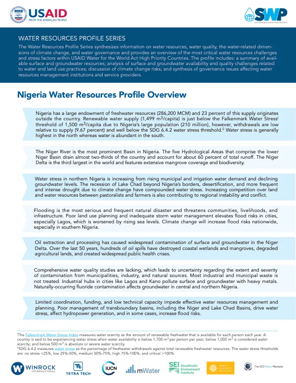Nigeria Water Resources Profile Overview