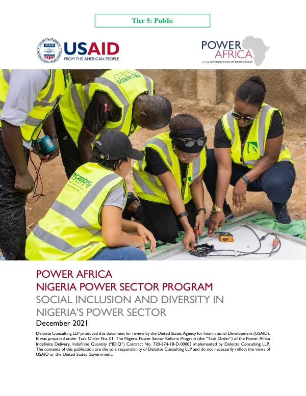 Social Inclusion and Diversity in Nigeria’s Power Sector