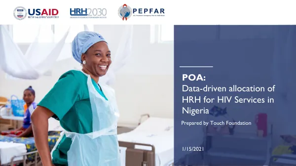 Data-driven allocation of HRH for HIV Services in Nigeria
