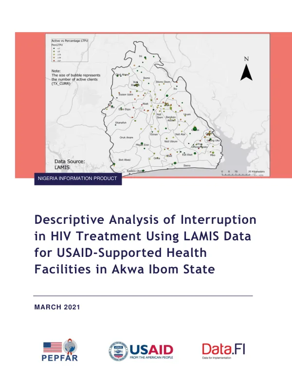 Descriptive Analysis of Interruption in HIV Treatment Using LAMIS Data for USAID-Supported Health Facilities in Akwa Ibom State
