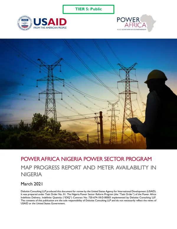 PA-NPSP MAP Progress Report and Meter Availability in Nigeria