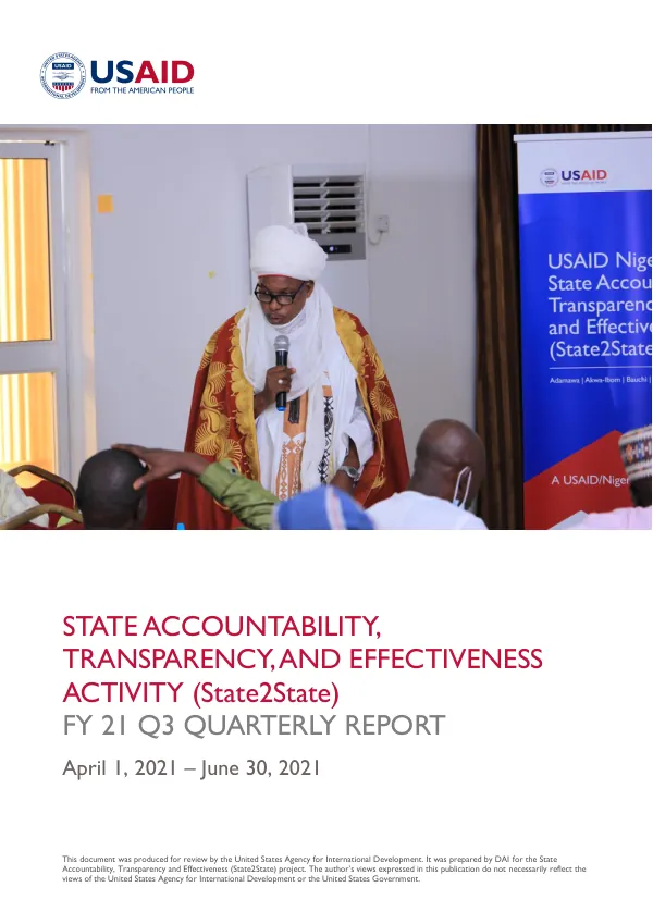 USAID State2State (S2S) Activity FY21 Q3 Quarterly Report