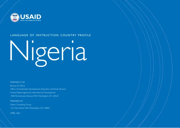 Language of Instruction Country Profile: Nigeria