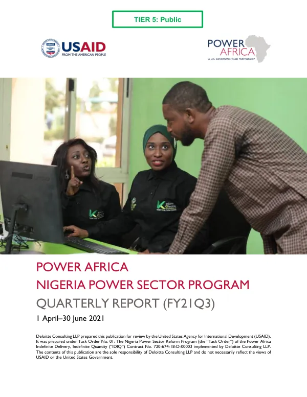 Nigeria Power Sector Program Quarterly Report (FY21Q3)