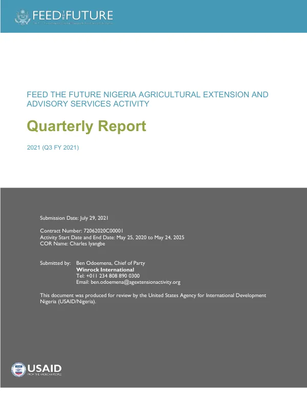 Nigeria Agricultural Extension and Advisory Services Annual Report 2020