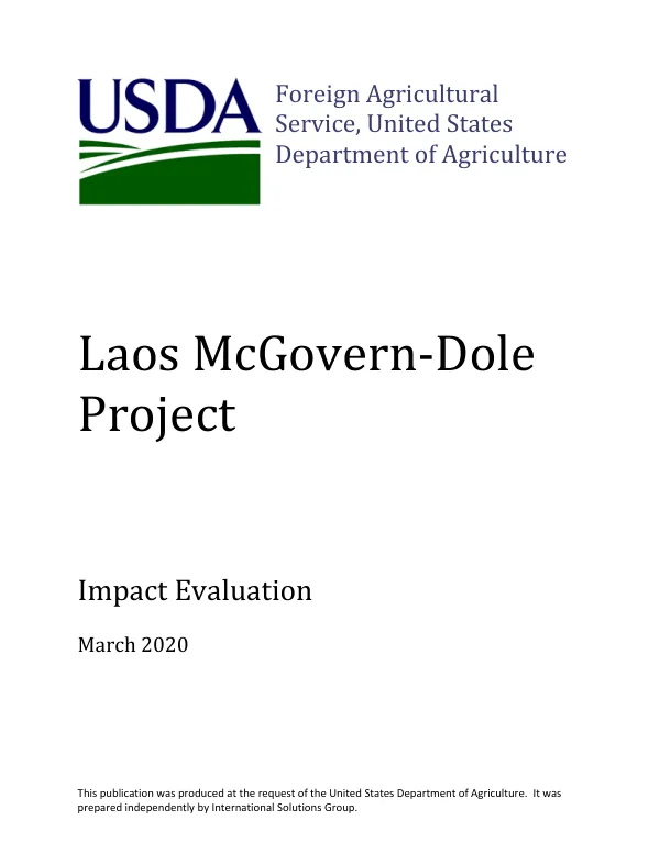 USDA McGovern-Dole international food for education and child nutrition - learning and engaging all in primary school (LEAPS) II : impact evaluation [FY 2016]