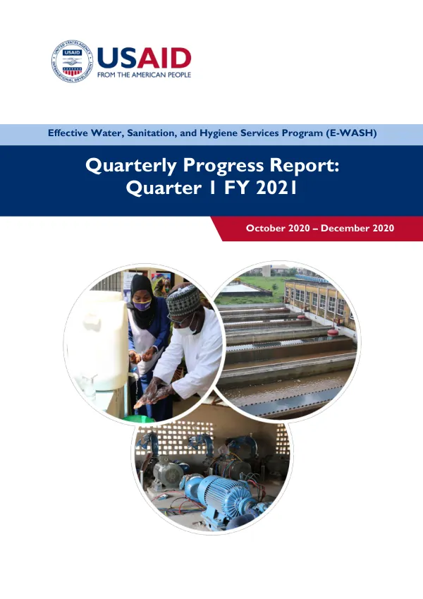 USAID EWASH Quarterly Progress Report: Quarter 1 FY2021