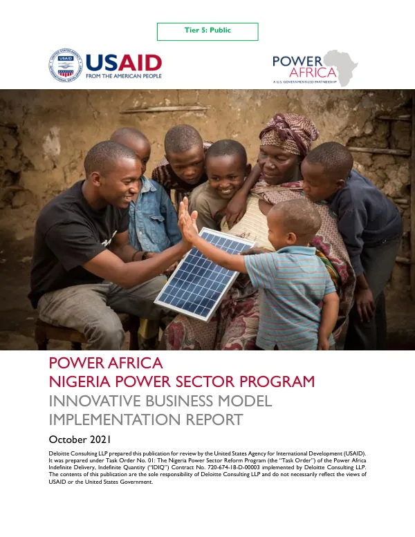 Innovative Business Model Implementation Report: Power Africa Nigeria Power Sector Program