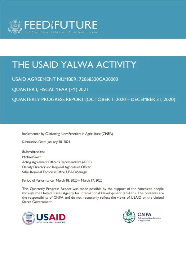 USAID Yalwa Quarter 1 FY21 Report