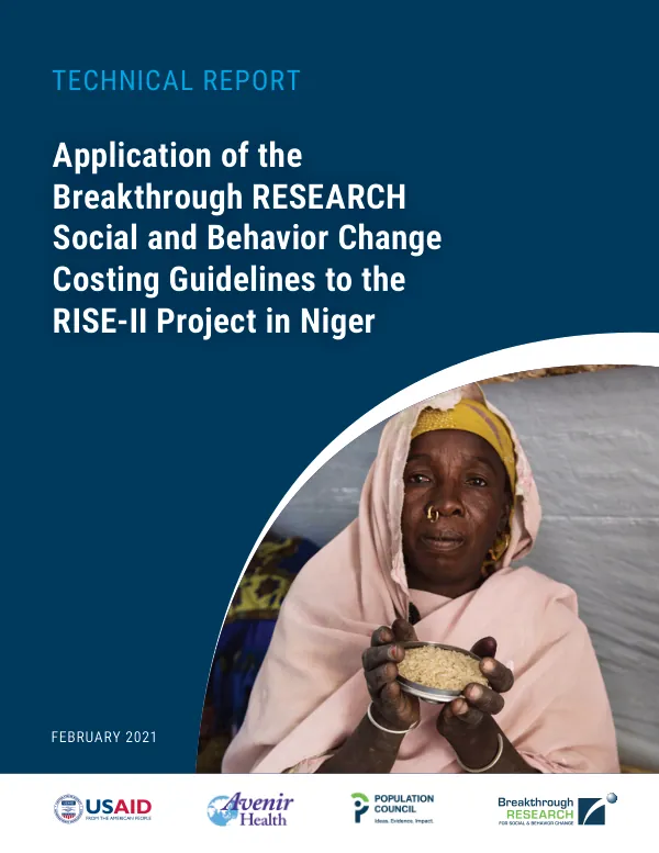 Application of the Breakthrough RESEARCH Social and Behavior Change Costing Guidelines to the RISE-II Project in Niger